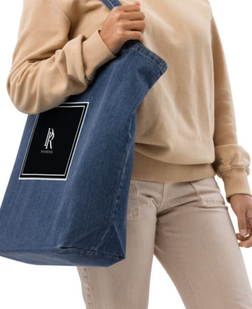 Organic denim tote bag