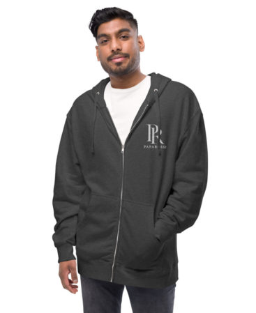 Unisex fleece zip up hoodie